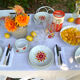 Service de table vintage Winterling, 20 pièces, décor pop années 70