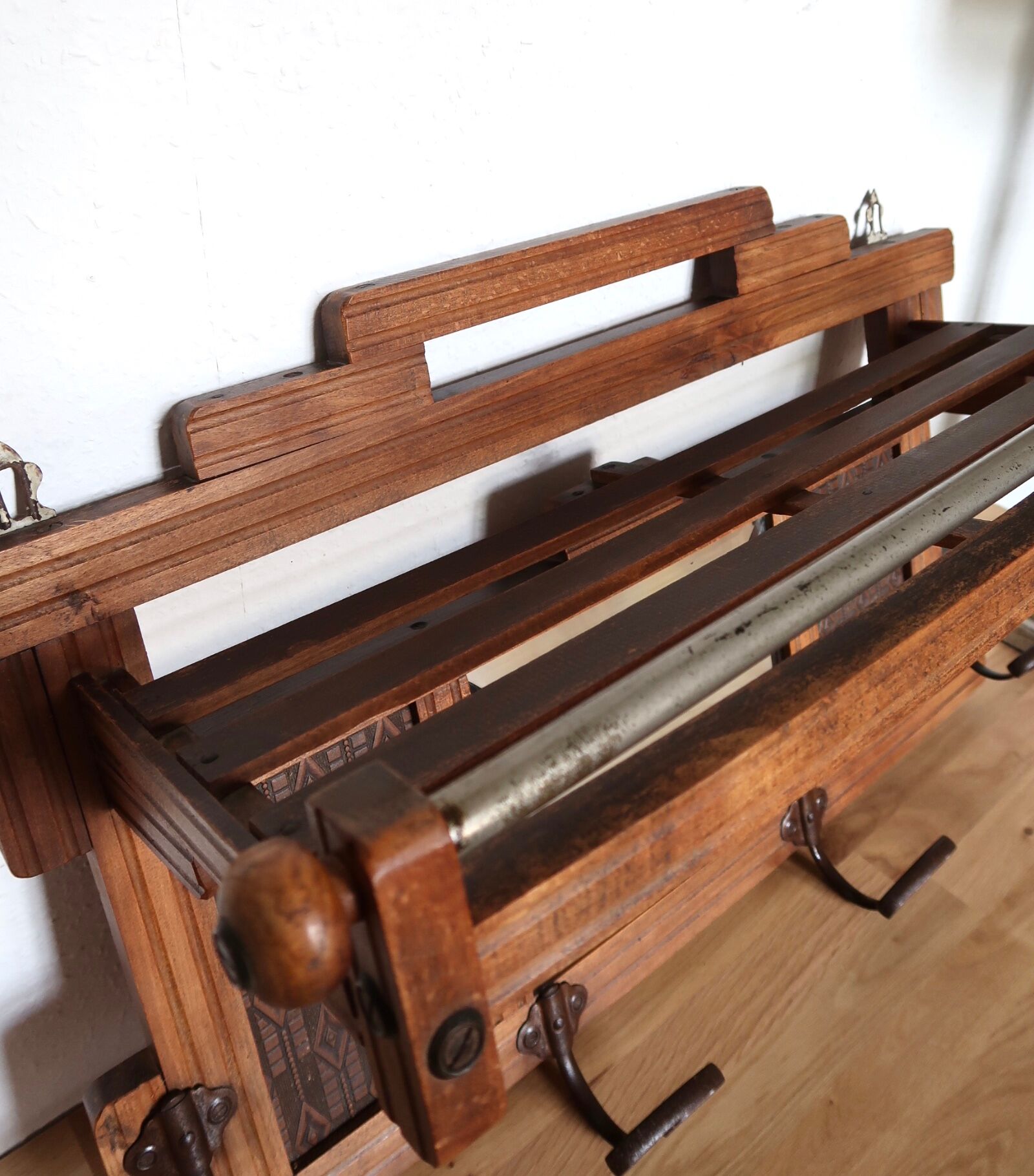 Art Deco wall coat rack