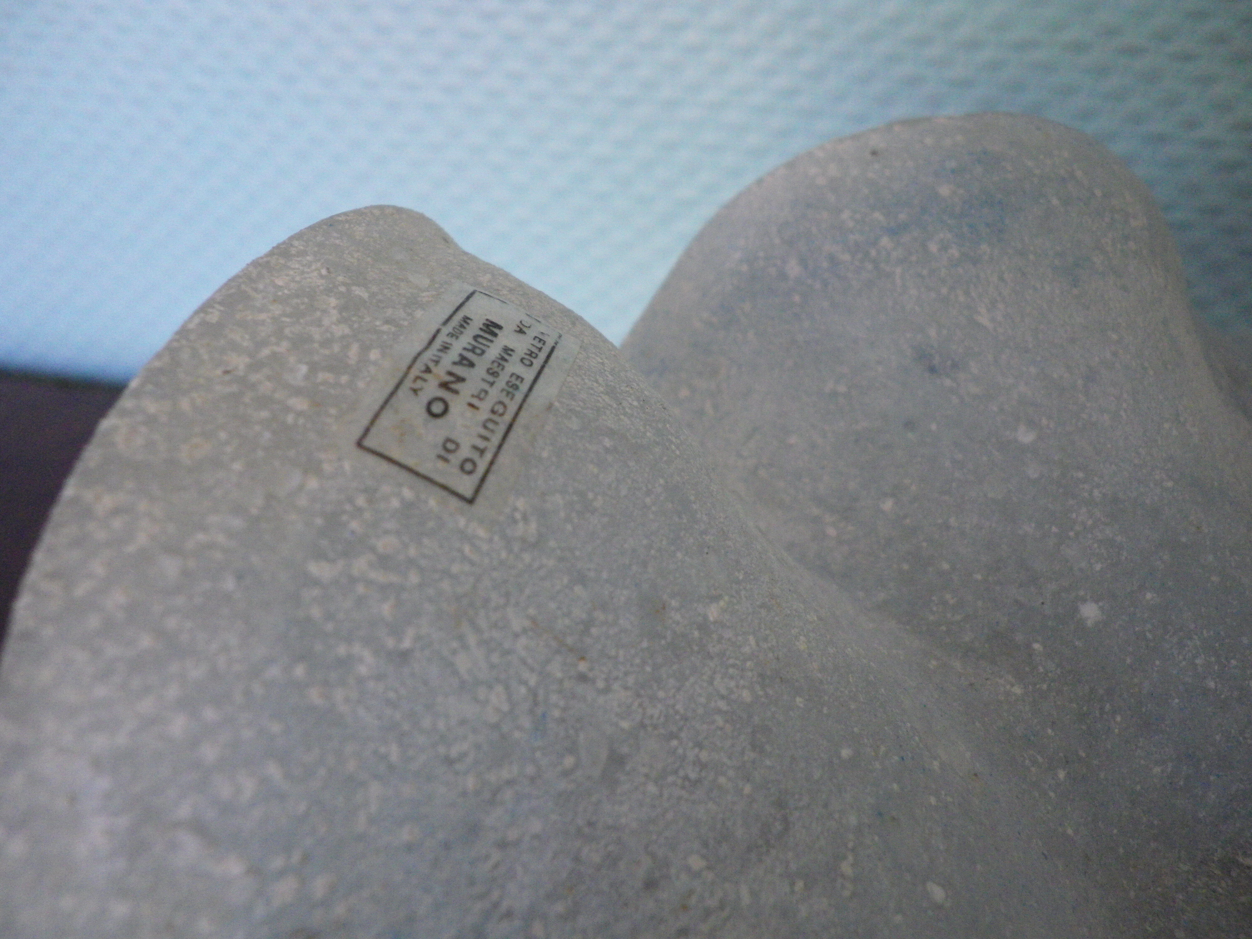 Fruit cup with silver metal foot, Murano granite glass "Vetro eseguito da maestri di Murano"