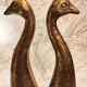 Golden candle holder art deco style peacock head