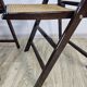 Folding wooden chairs with raffia, 1970s.