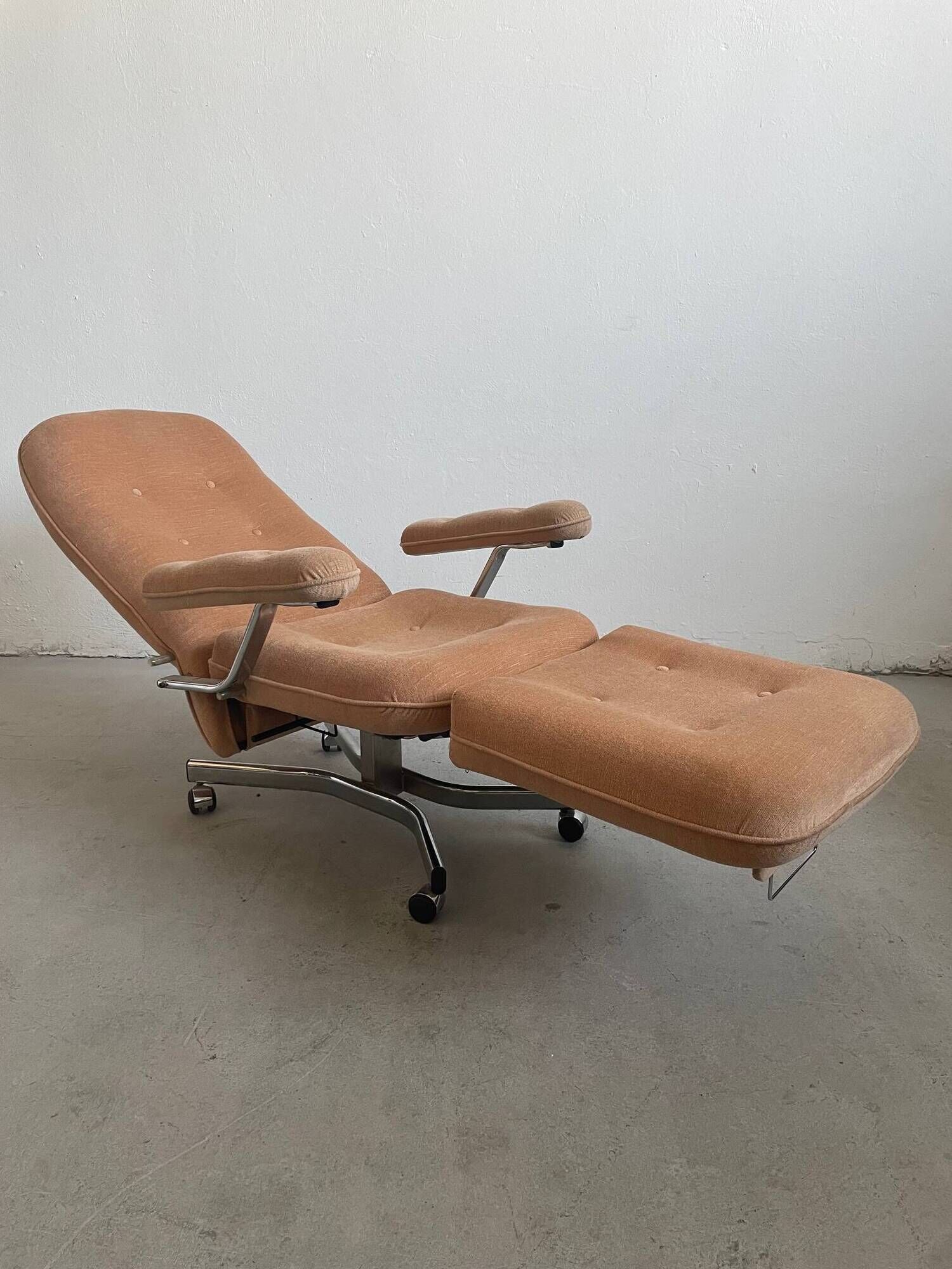 Vintage Everstyl Armchair Convertible, Multi-functional Recliner France 70s