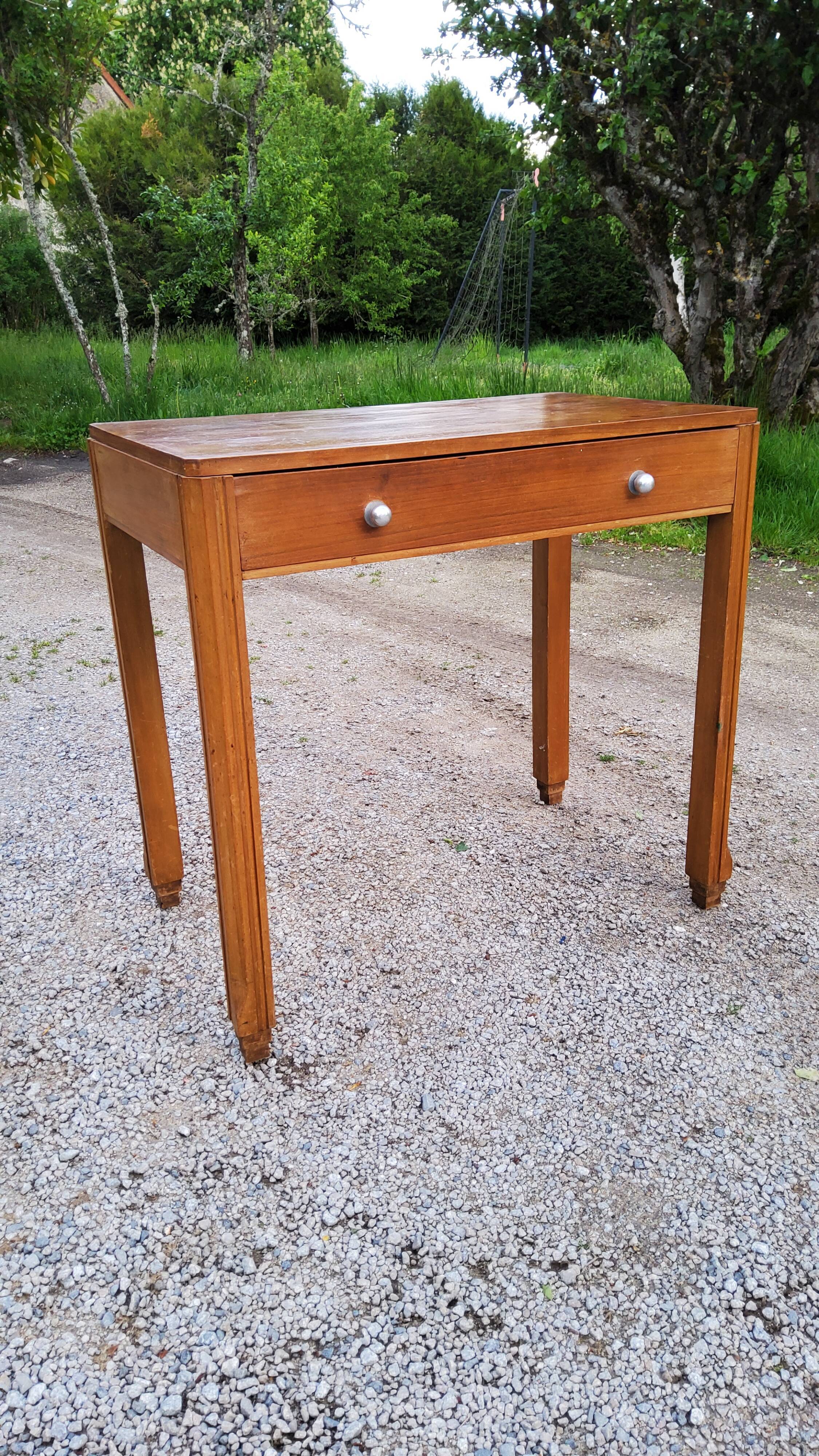 Walnut art deco writing table