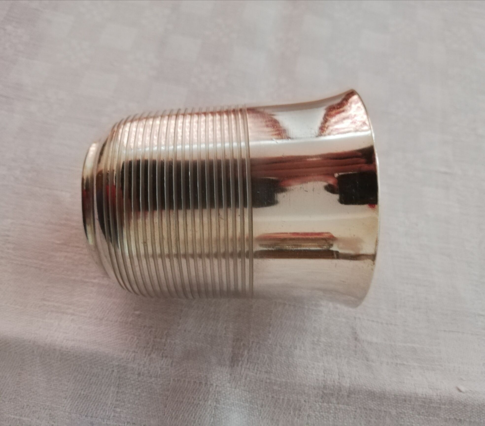 Timbale Christofle in silver metal undulation model by Luc Lanel