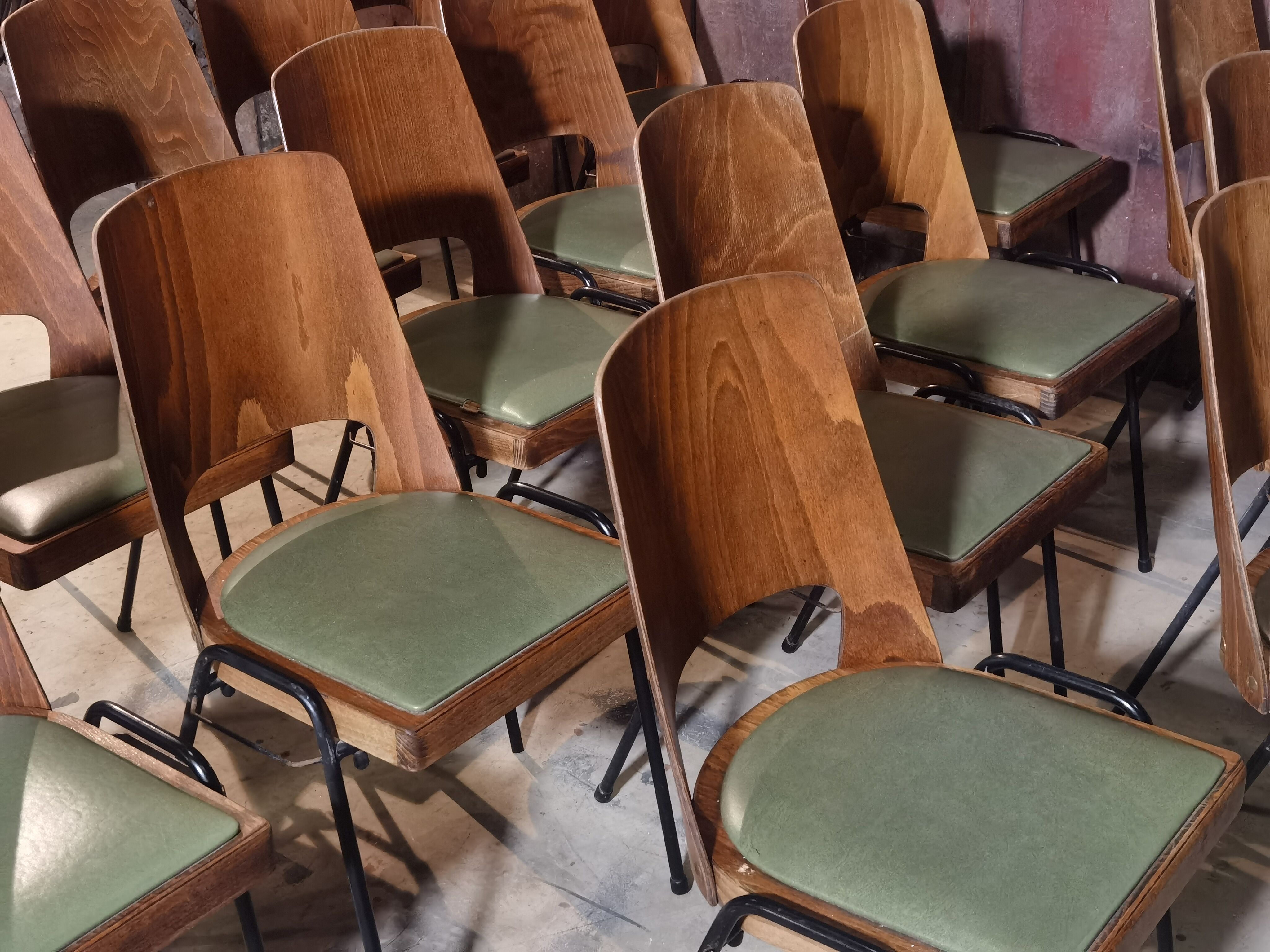 Lot of 19 chairs Baumann Manhattan skai green