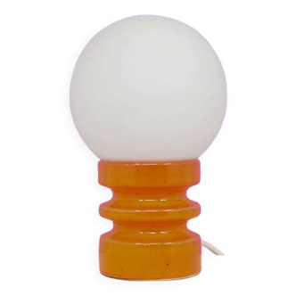 Lampe boule de verre orange vintage de l’allemagne de l’ouest