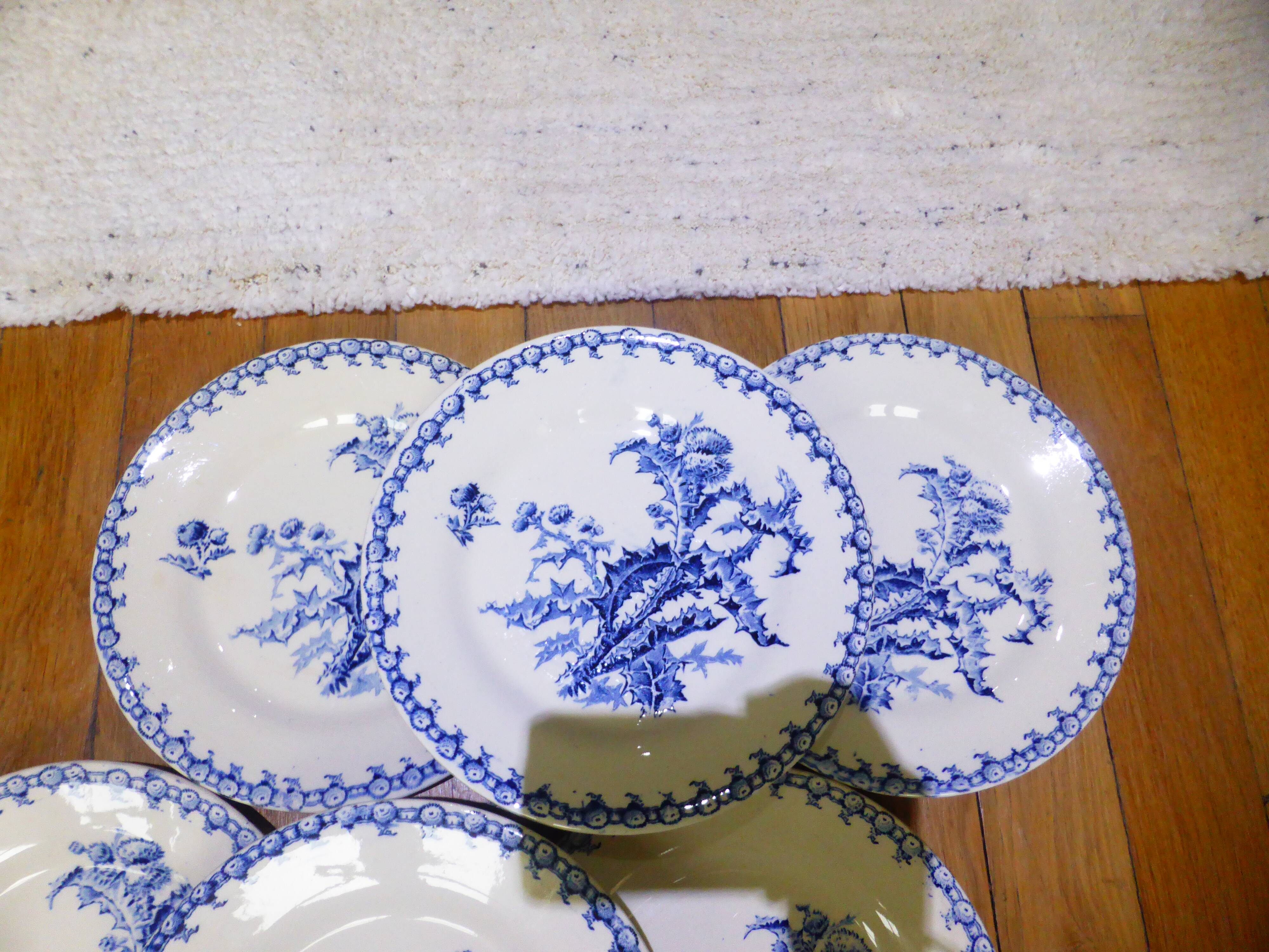 6 Gien Chardons dessert plates (7)