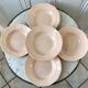 Set of 5 hollow plates Digoin Sarreguemines model France powder pink