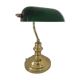 Former banker lampshade in opaline green brass lamp
