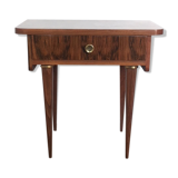 Walnut and brass bedside table