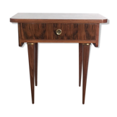 Table de chevet en noyer et laiton