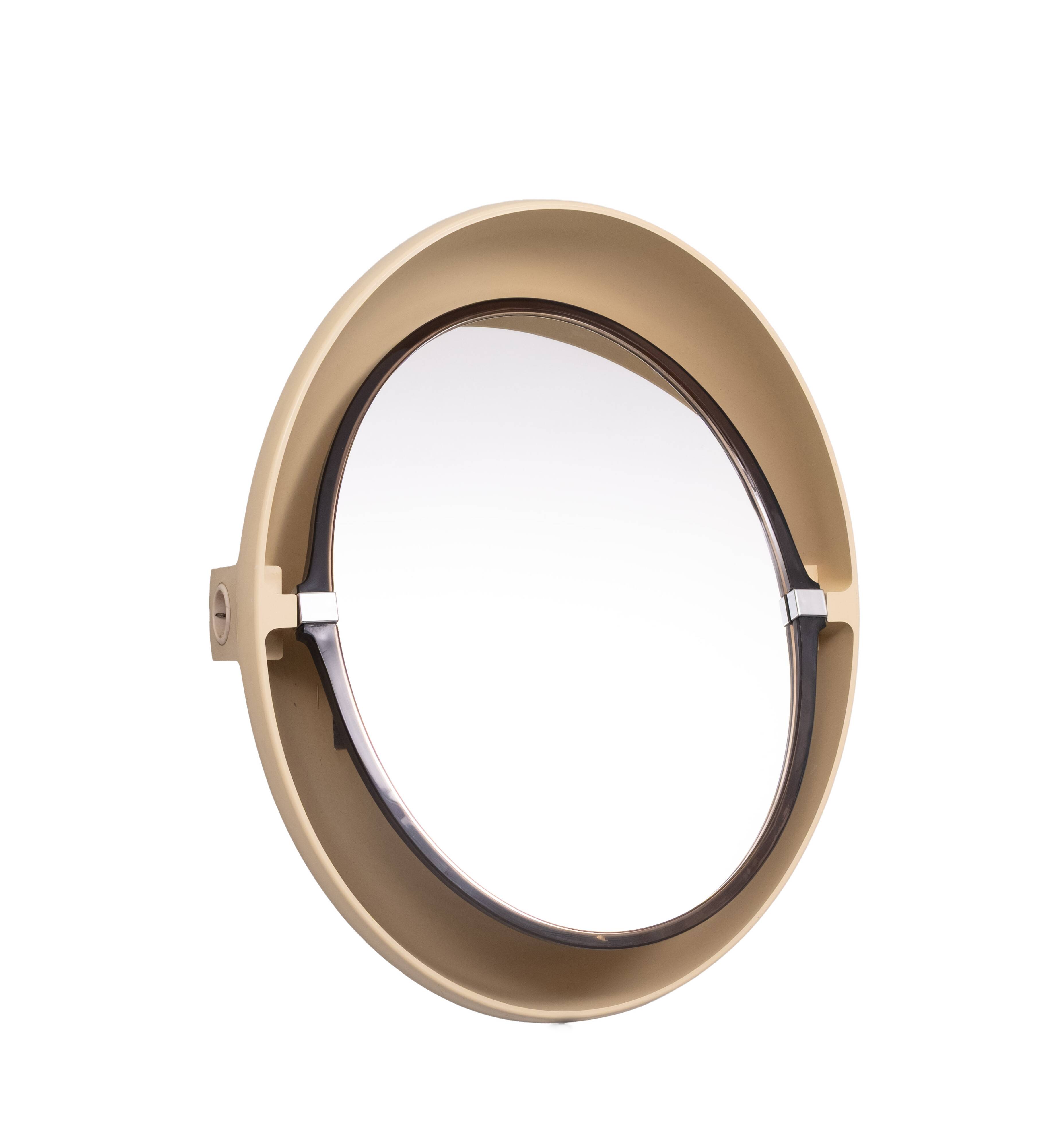 Miroir ovale pivotant Space Ace Allibert, années 1970