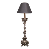 Stunning Antique Pewter Rococo Candlestick floor lamp Italy