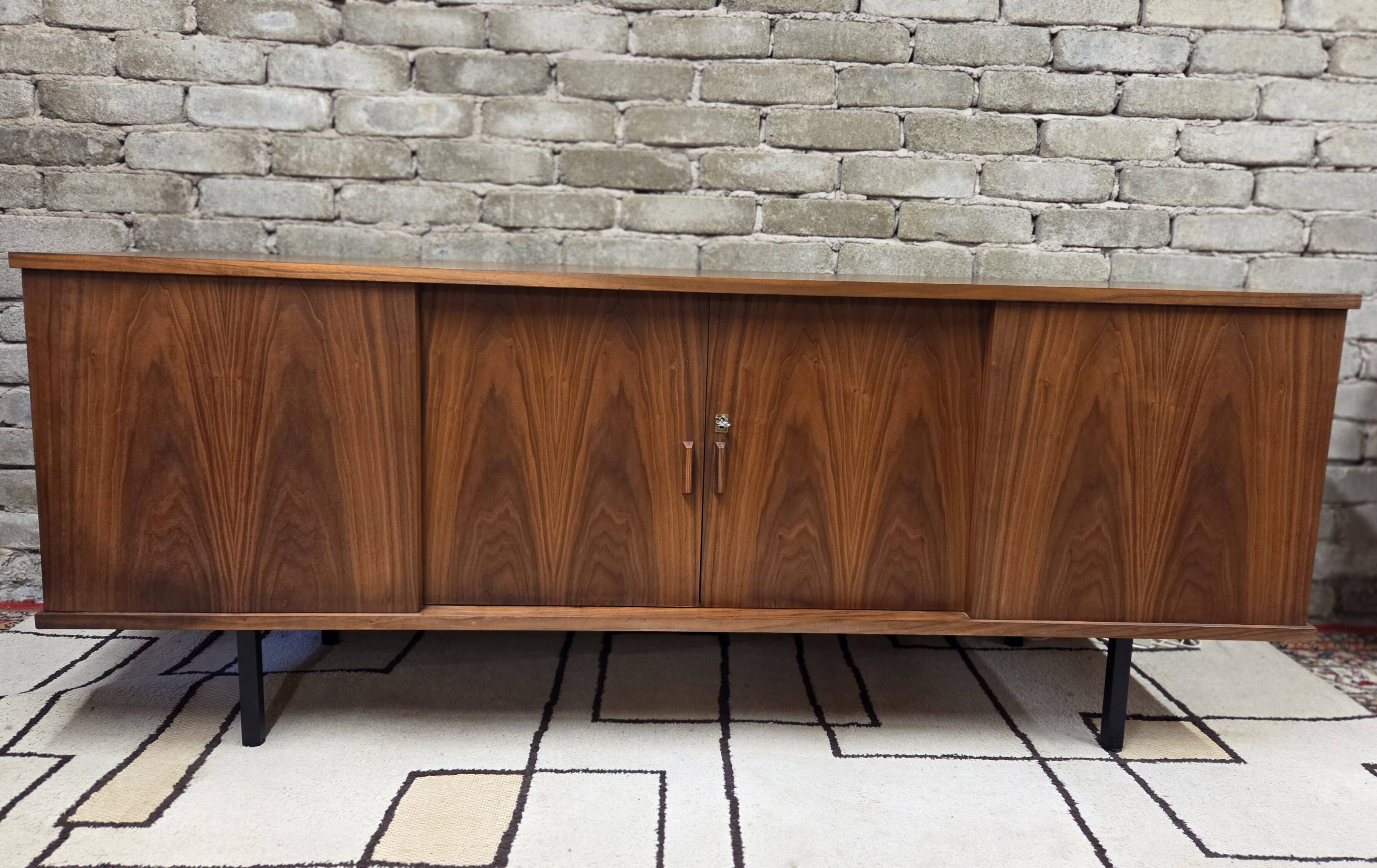 Vintage teak Scandinavian bar cabinet from the 1960s.