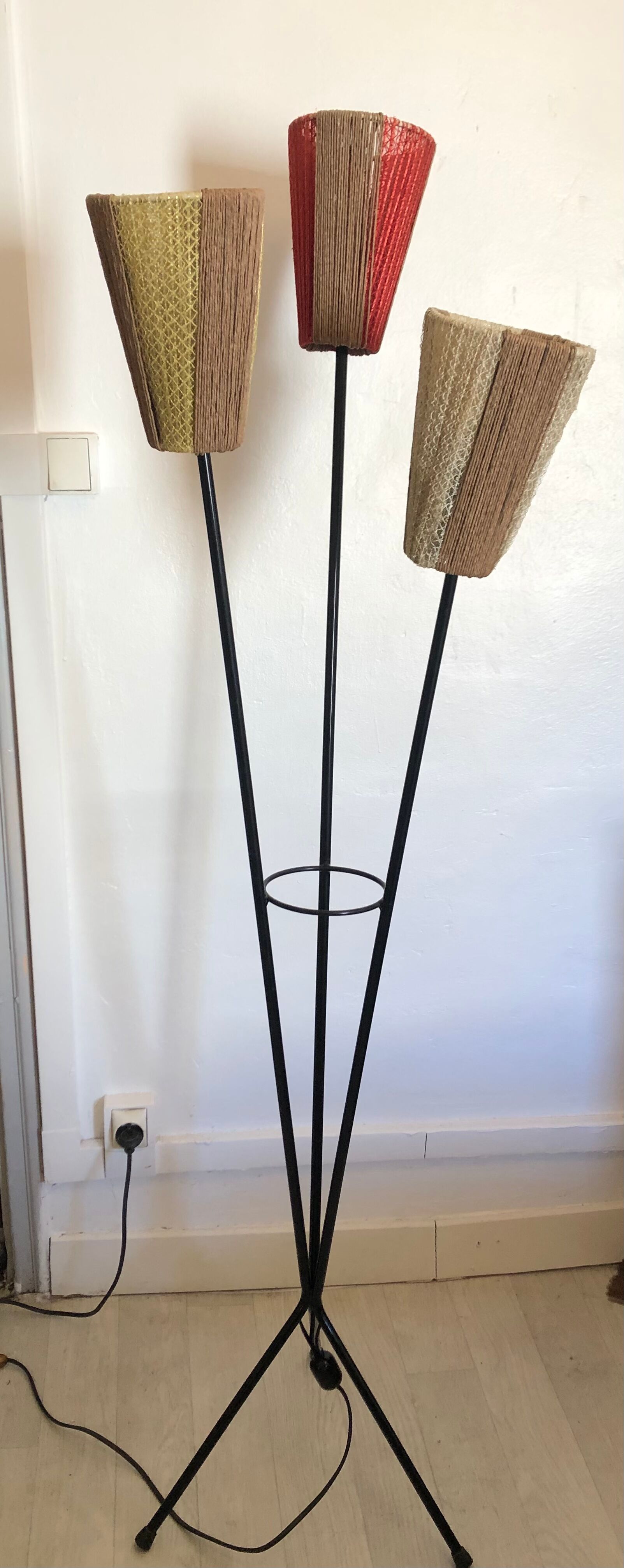 Vintage 3-arm tripod floor lamp 50s/60s