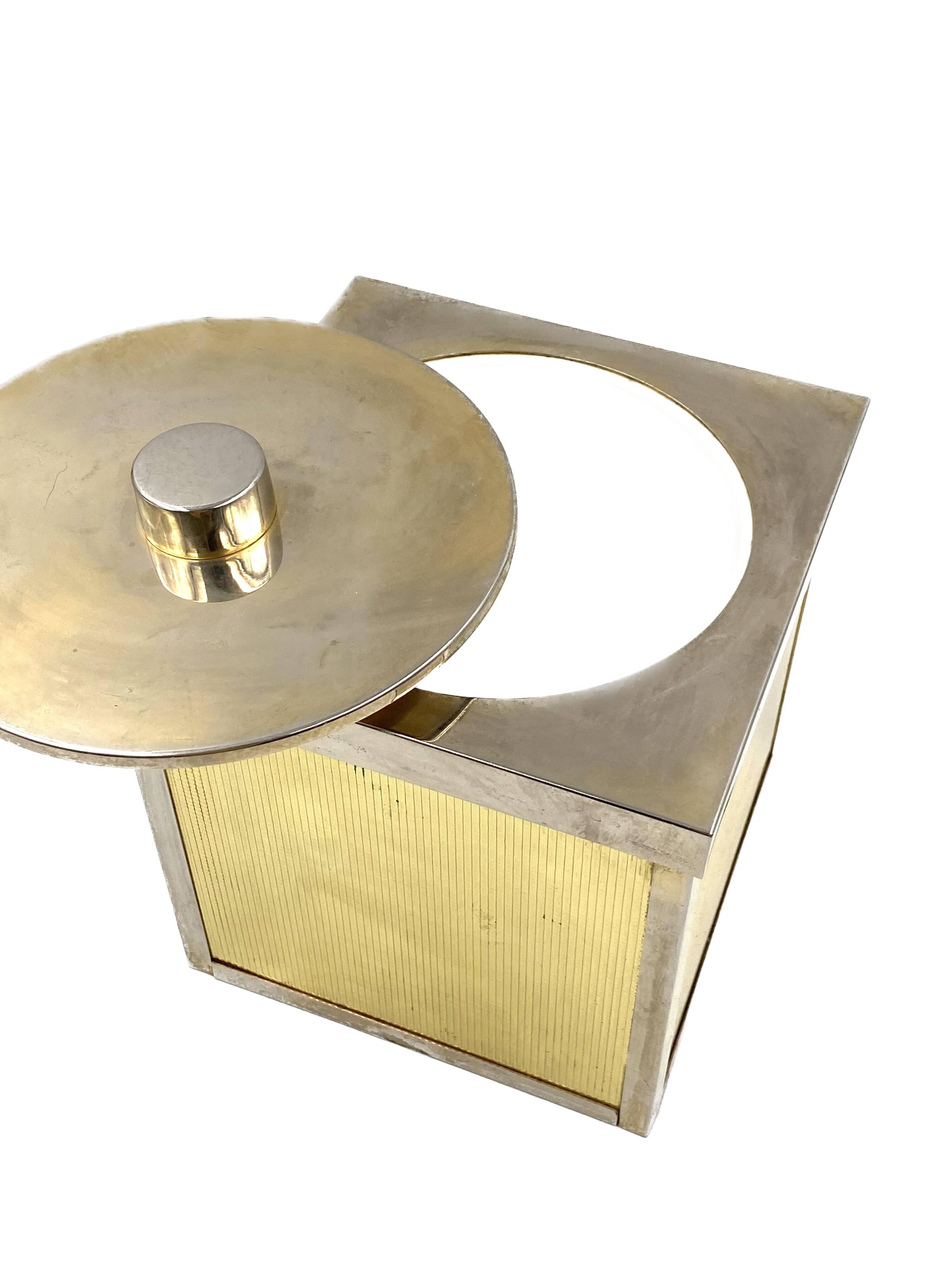Hollywood regency golden Ice Bucket, Italy, ca. 1970s