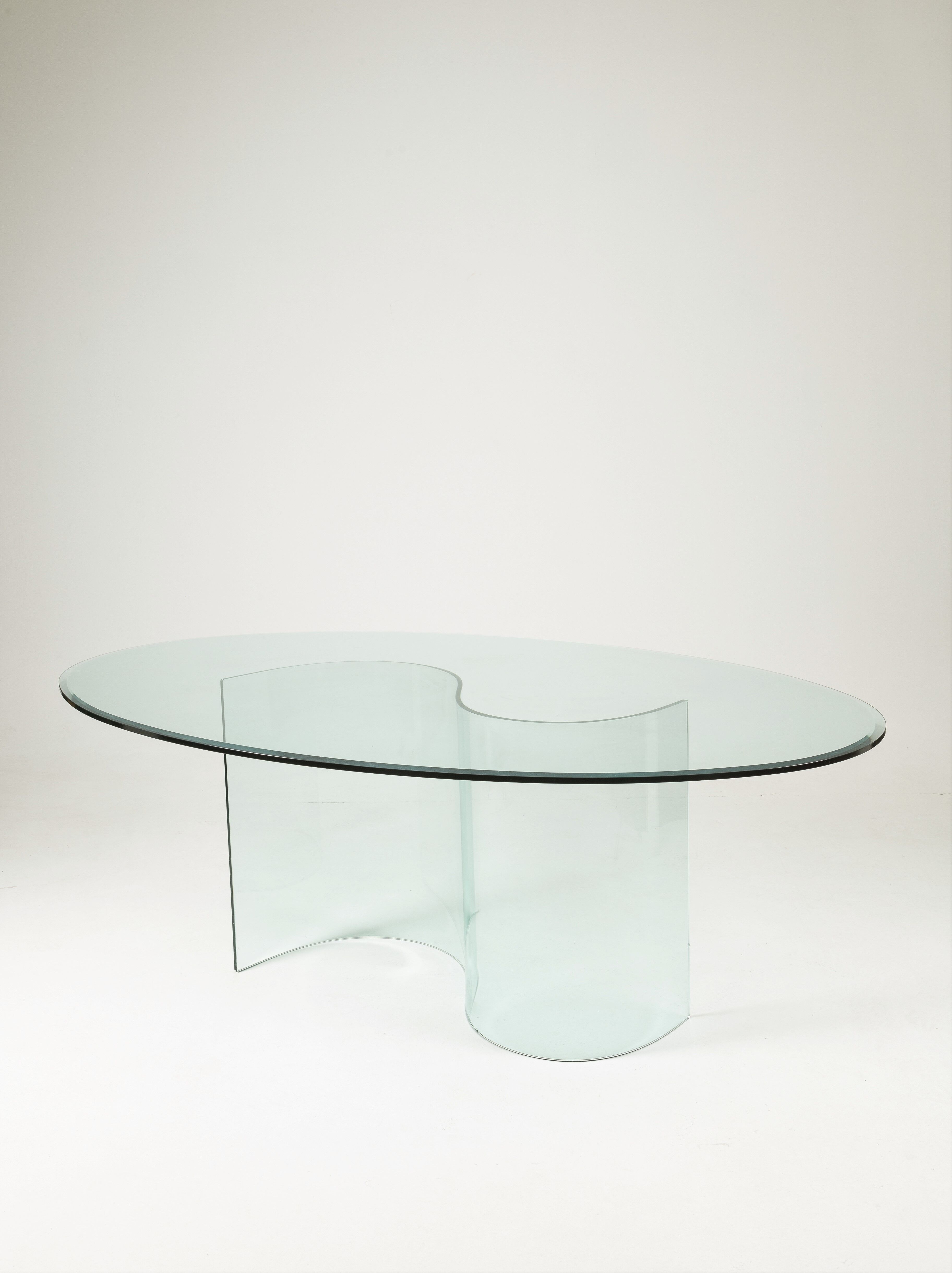 Table à manger en verre vintage