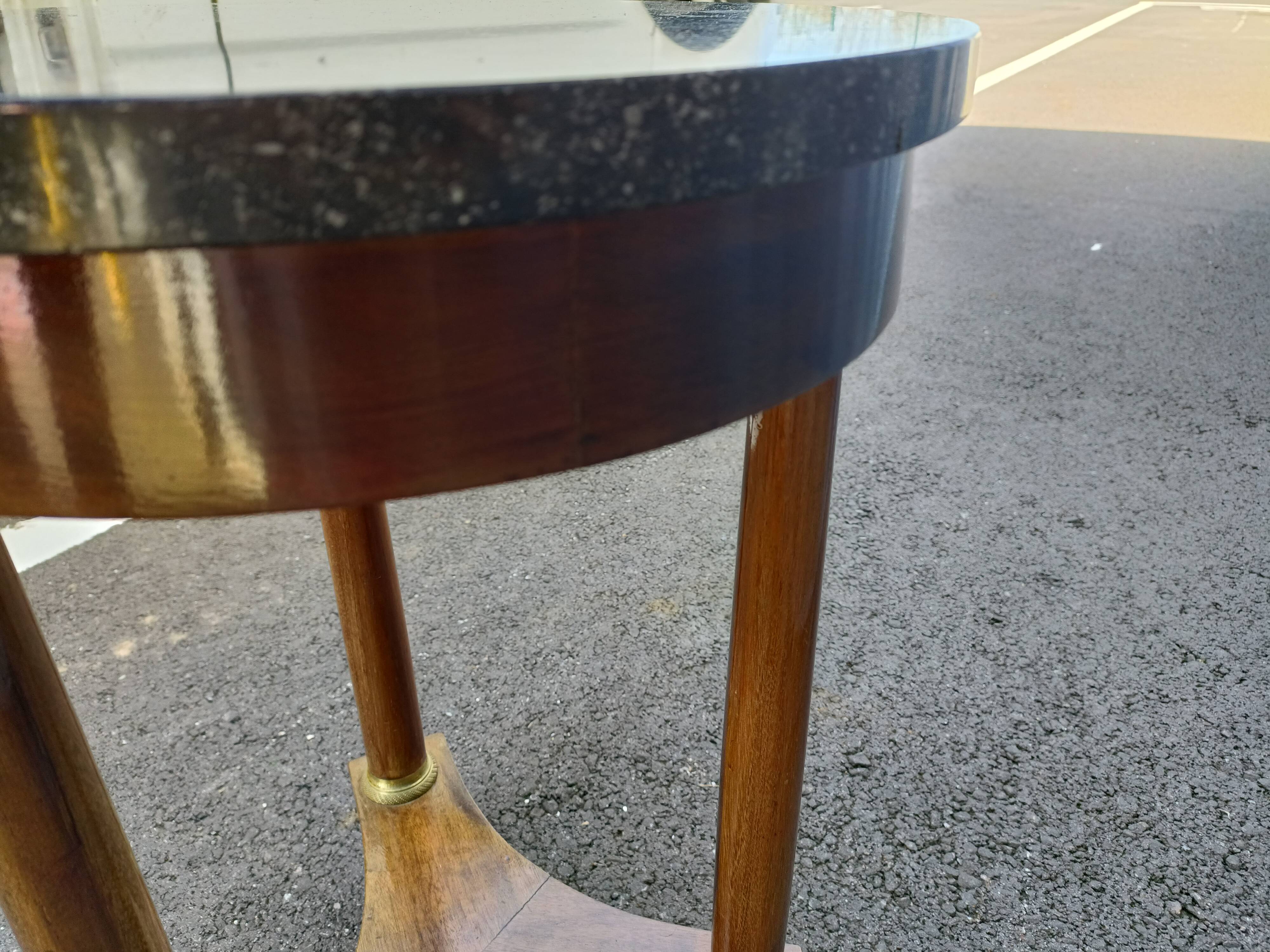 Gueridon side table empire style marble top
