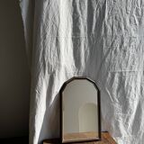 Petit miroir arrondi, cadre en bois, encadrement doré H49,5