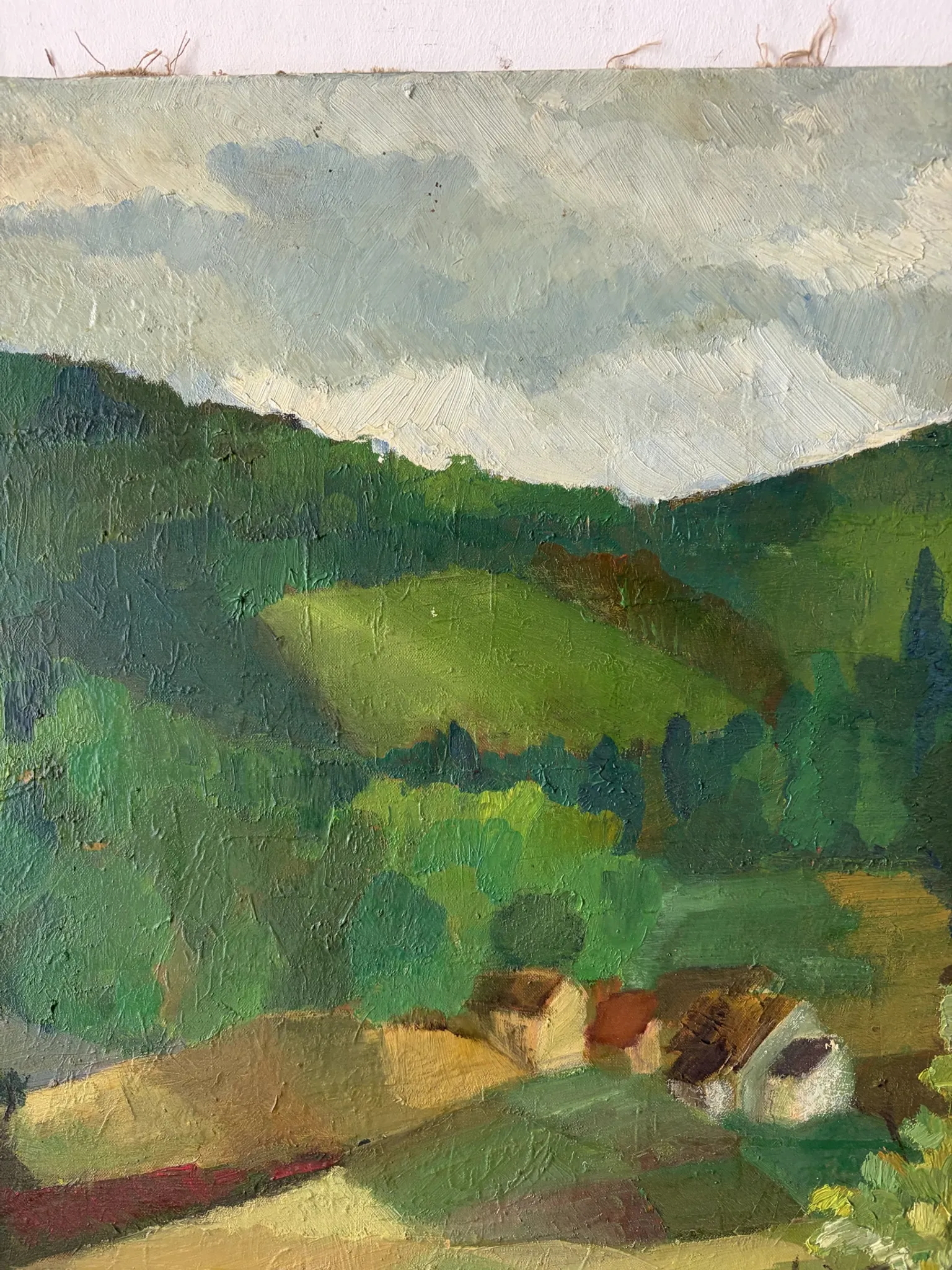 Lush landscape, oil on canvas signed F Courme