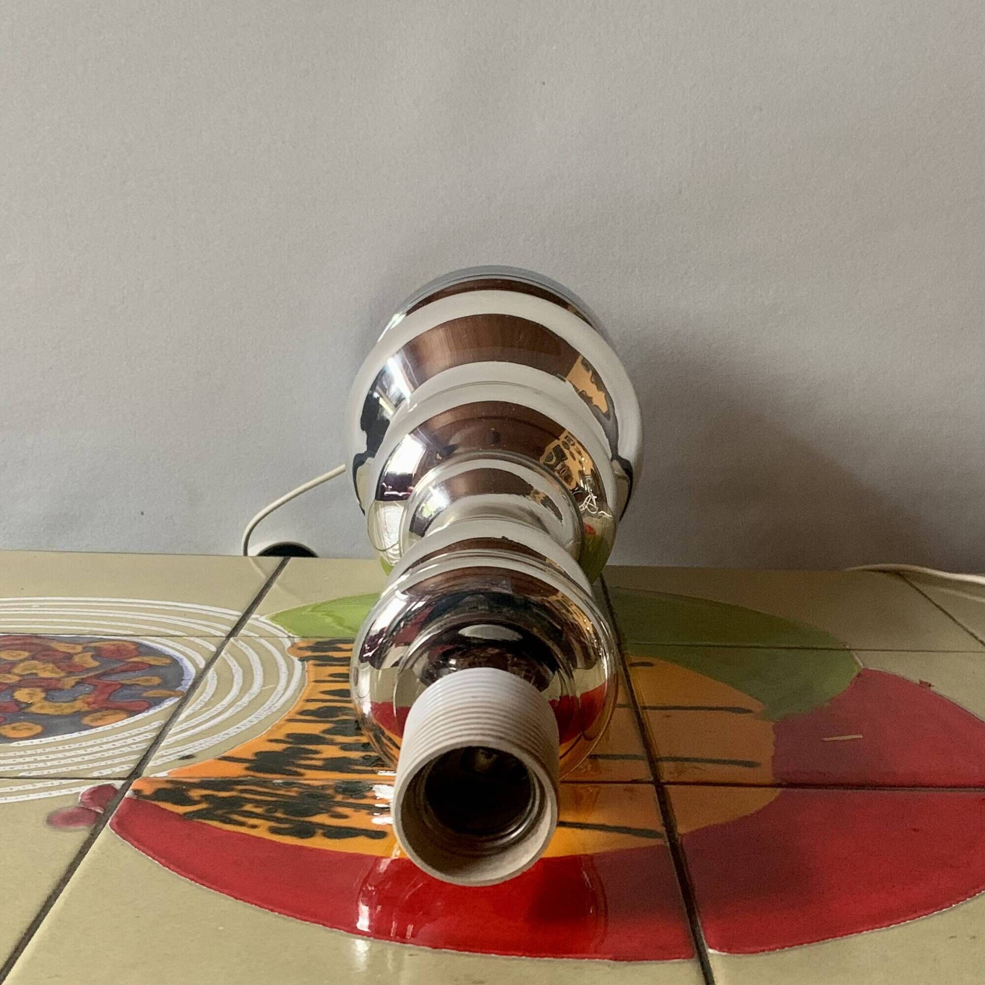 Grand pied de lampe vintage en verre mercuré - 1960.