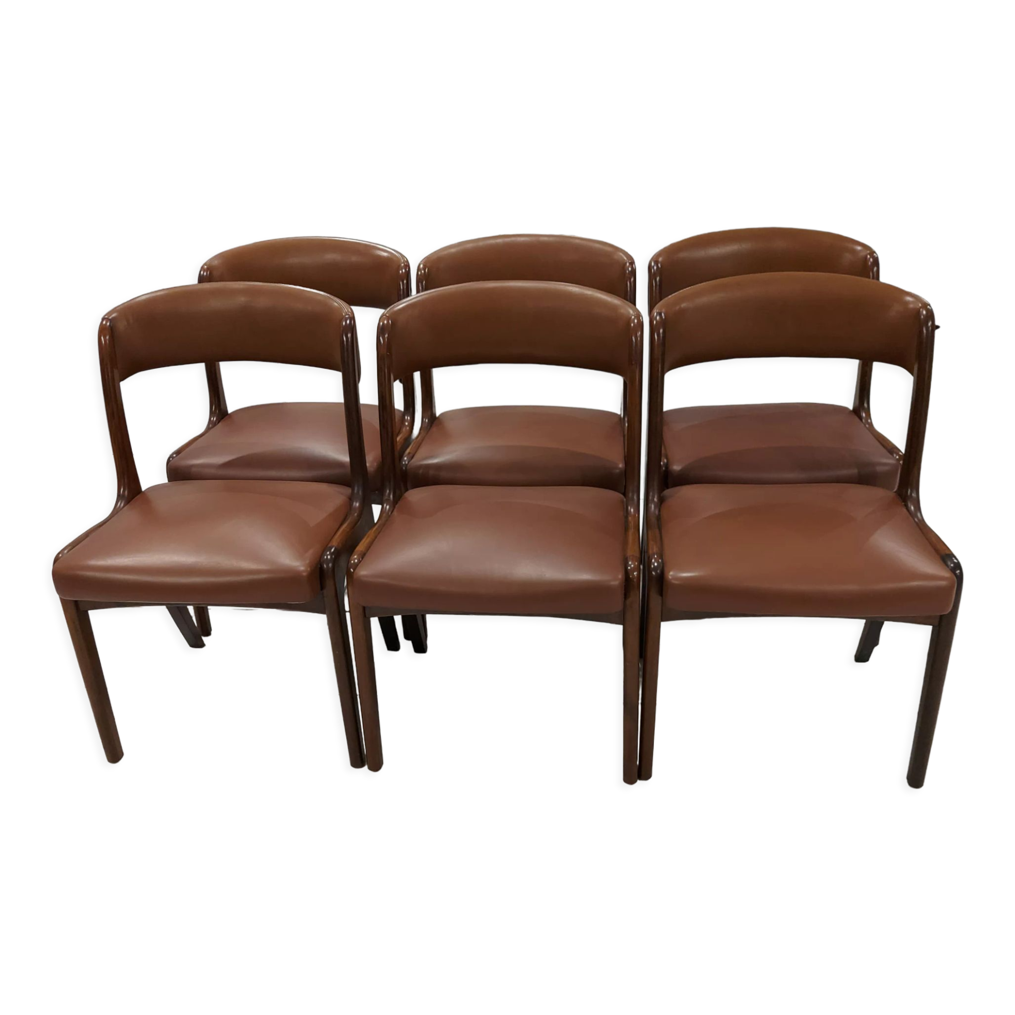 Suite of 6 chairs model gondola house baumann vintage 1970