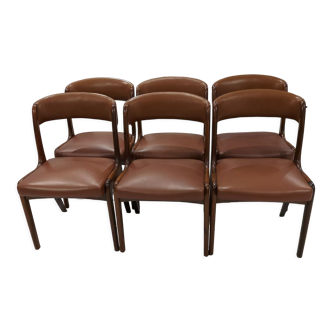 Suite of 6 chairs model gondola house baumann vintage 1970