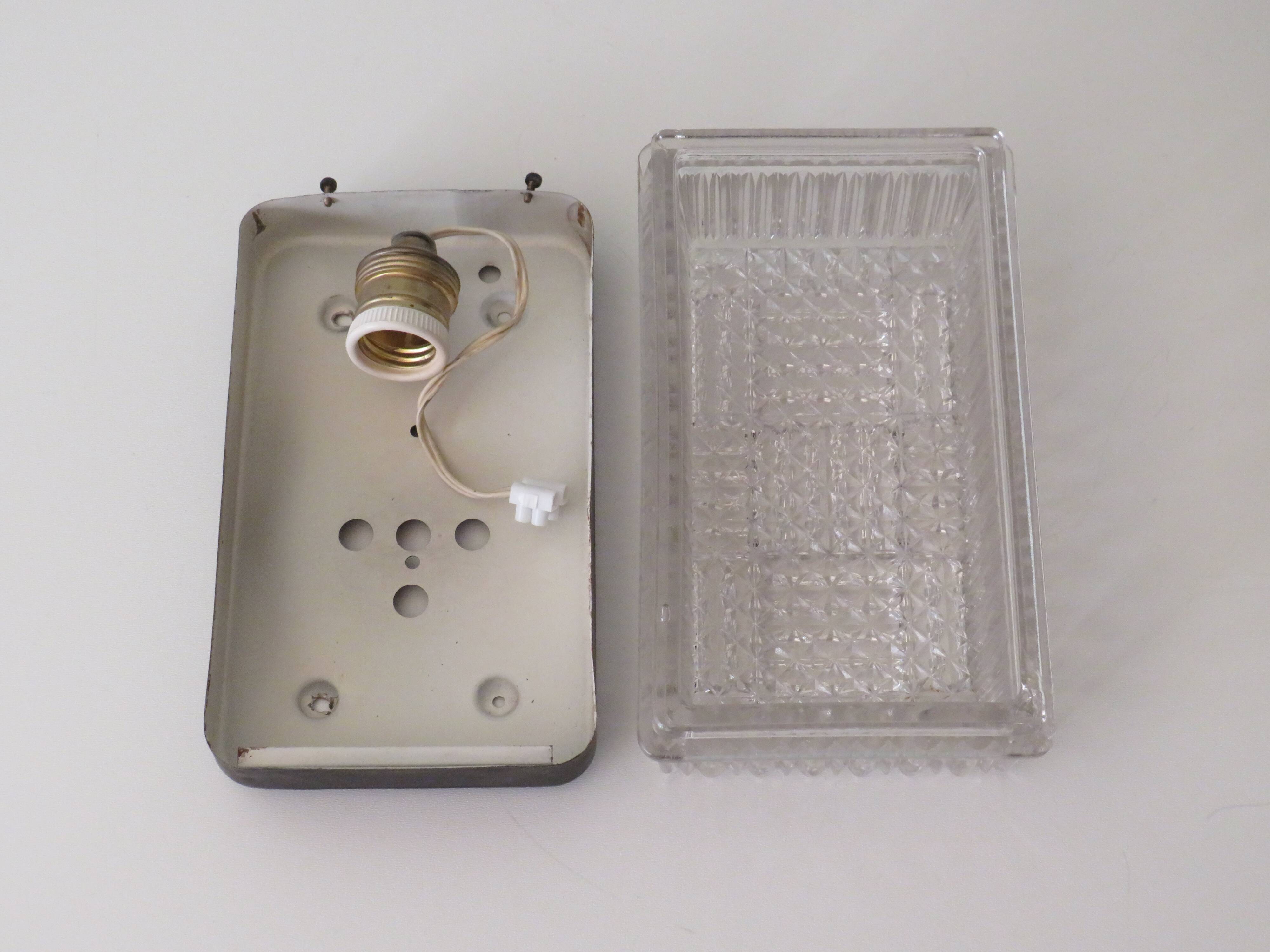 Rectangular brutalist outdoor wall lamp, 1960-1970