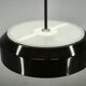 1960s NAPAKO Modernist Black Glass Pendant Light, Czechoslovakia