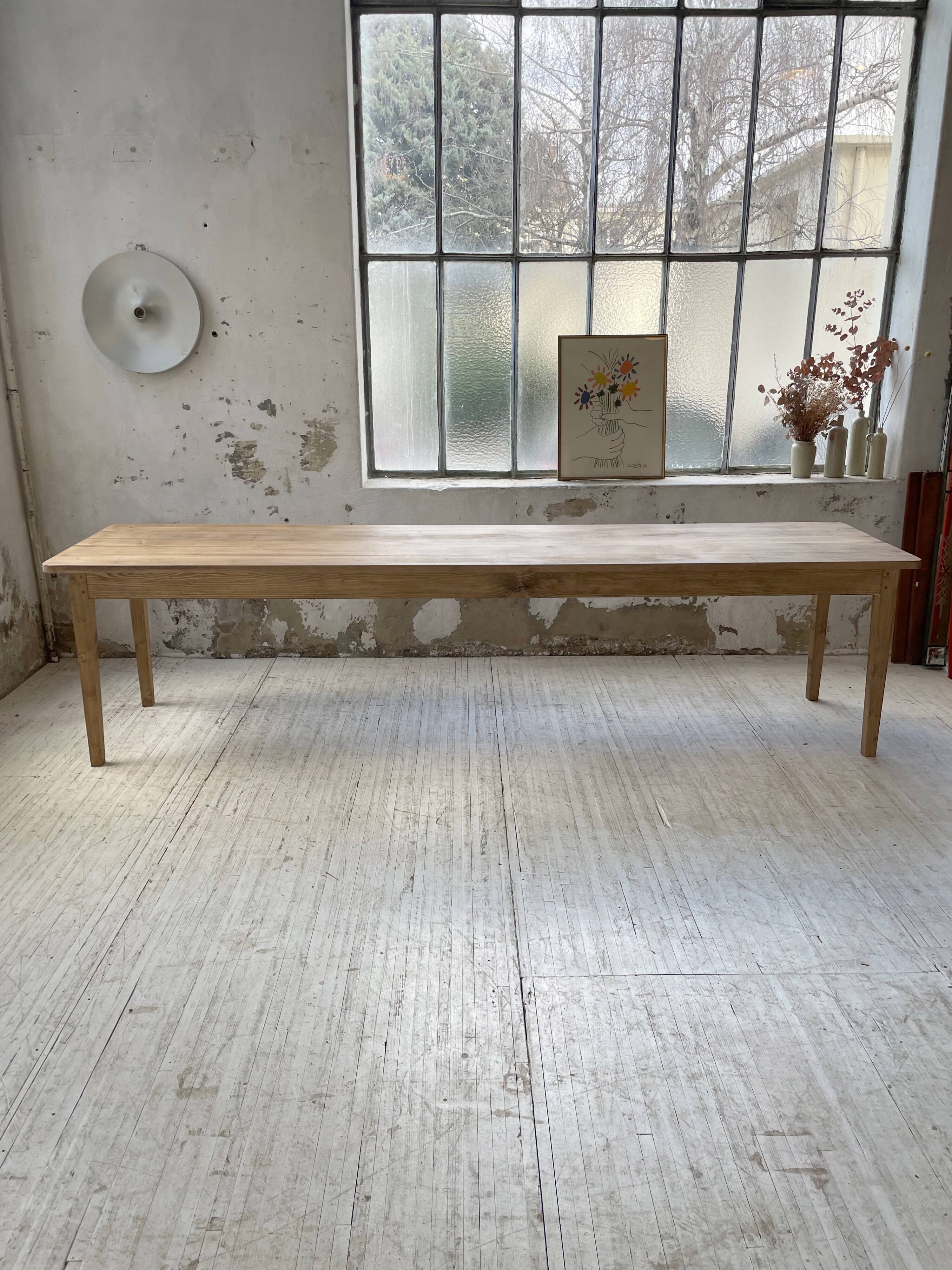 XL farmhouse table in beech and pine 3m