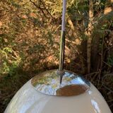 2 Danish white glass pendant lights (50s/60s)