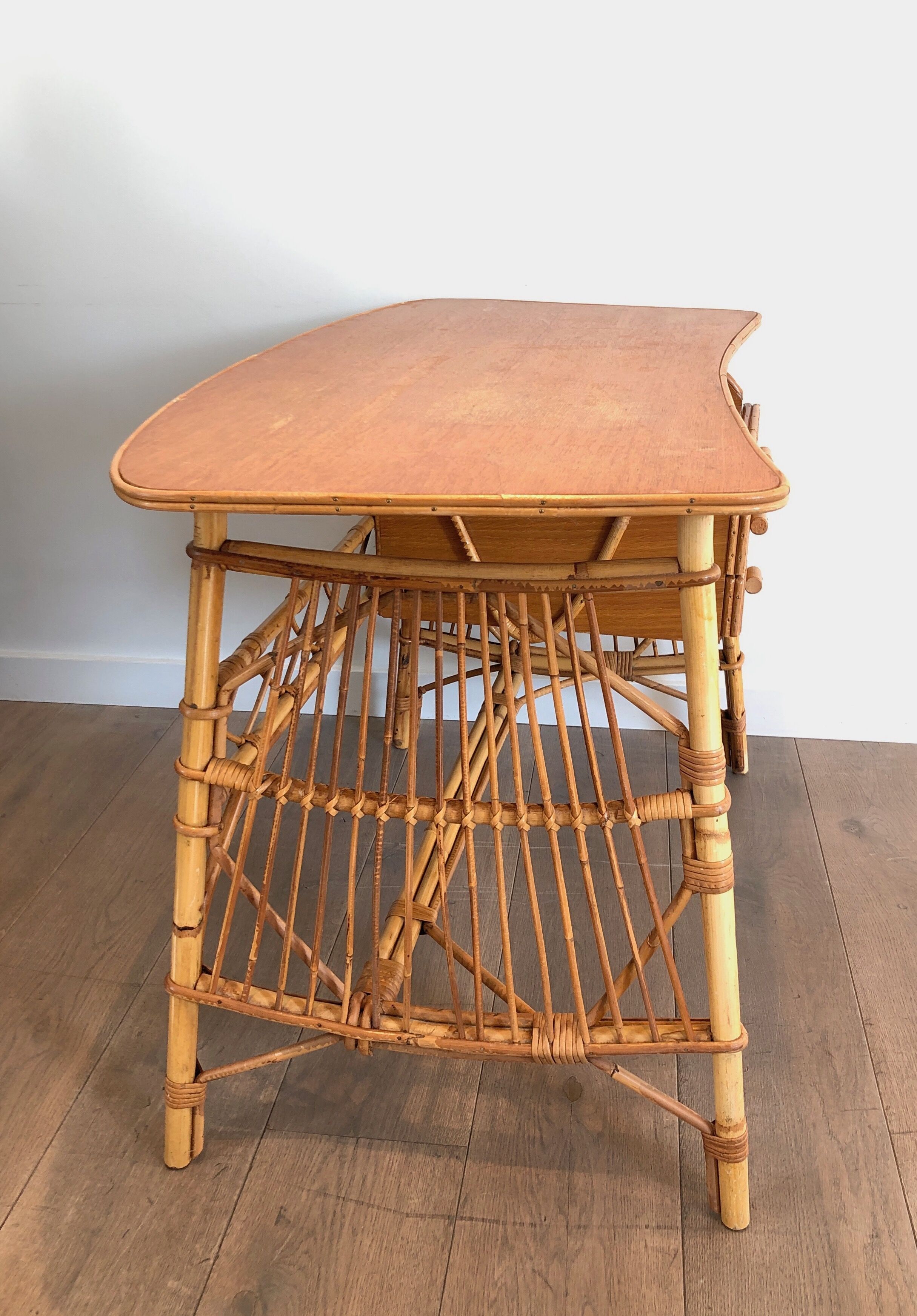 Rattan desk around 1970