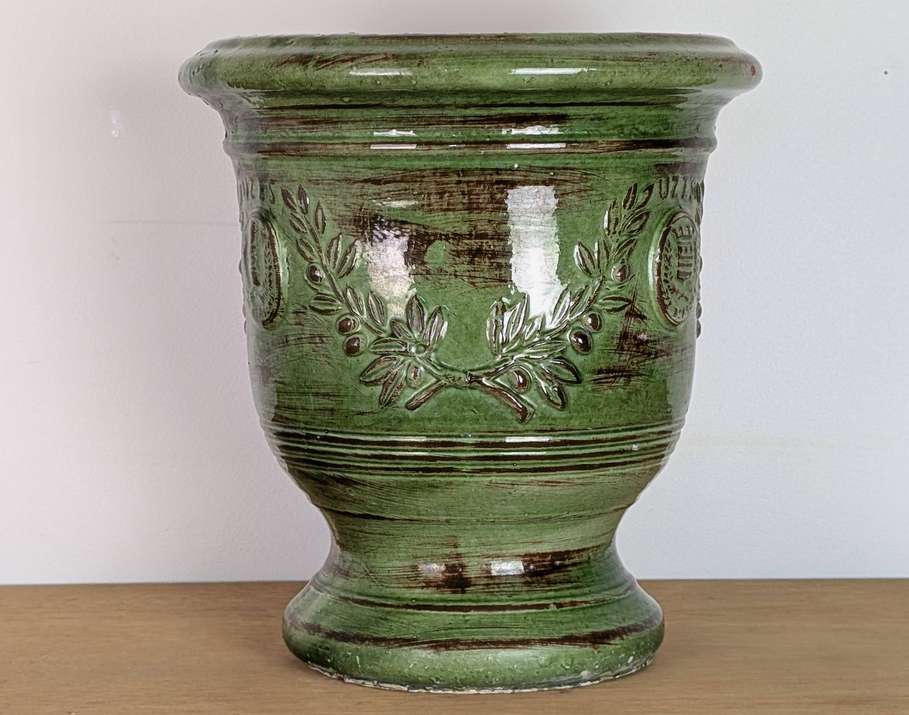 Uzès glazed earthenware planter