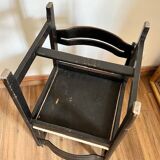 Paire de chaises noires + simili blanc