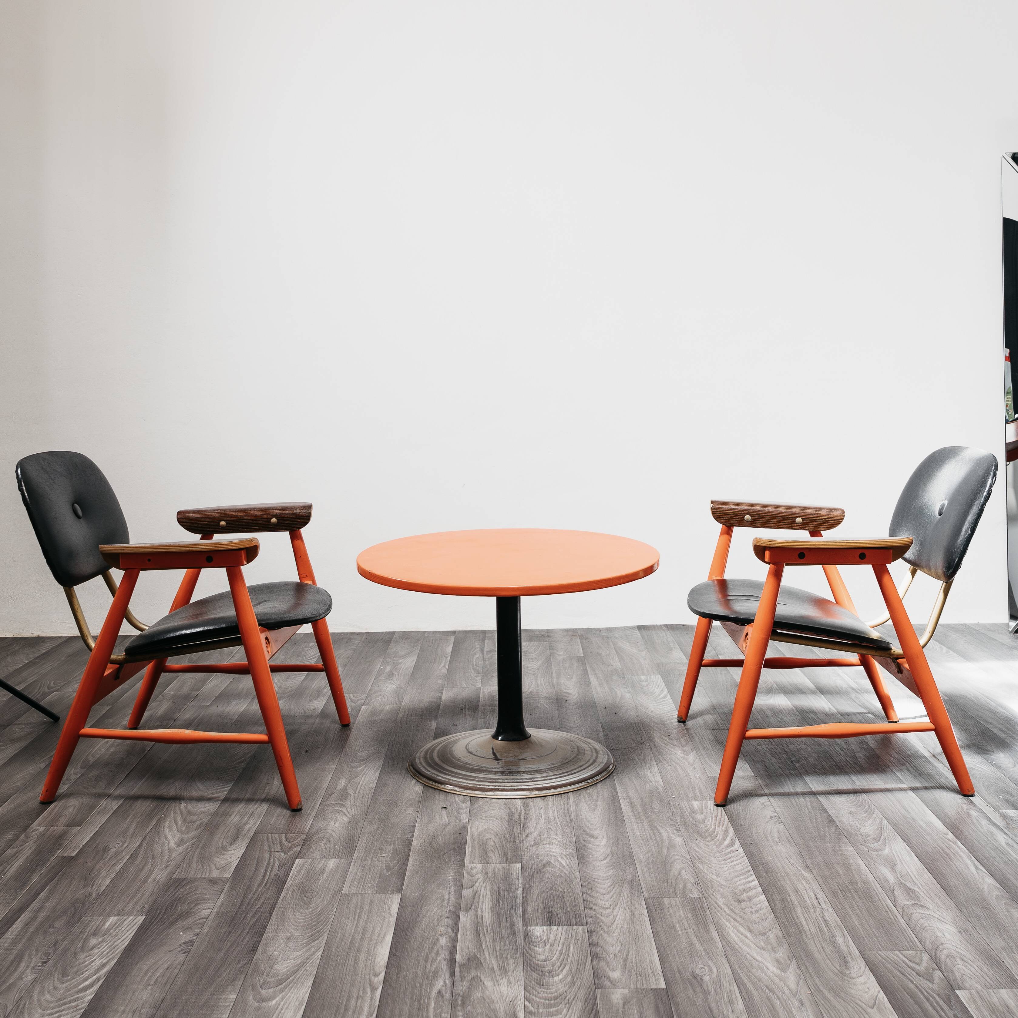 Set of 2 Armchairs and Table from the 1970s Designed by Marco Zanuso for Poltronova