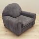 Grey velour armchair, Italian design, 1980s, production: Italy