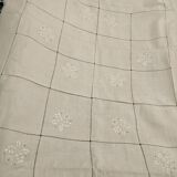 Antique embroidered linen Lot 1 tablecloth + 11 towels