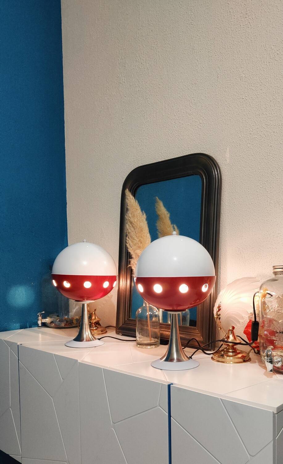 Paire de lampes Space âge cocci ball