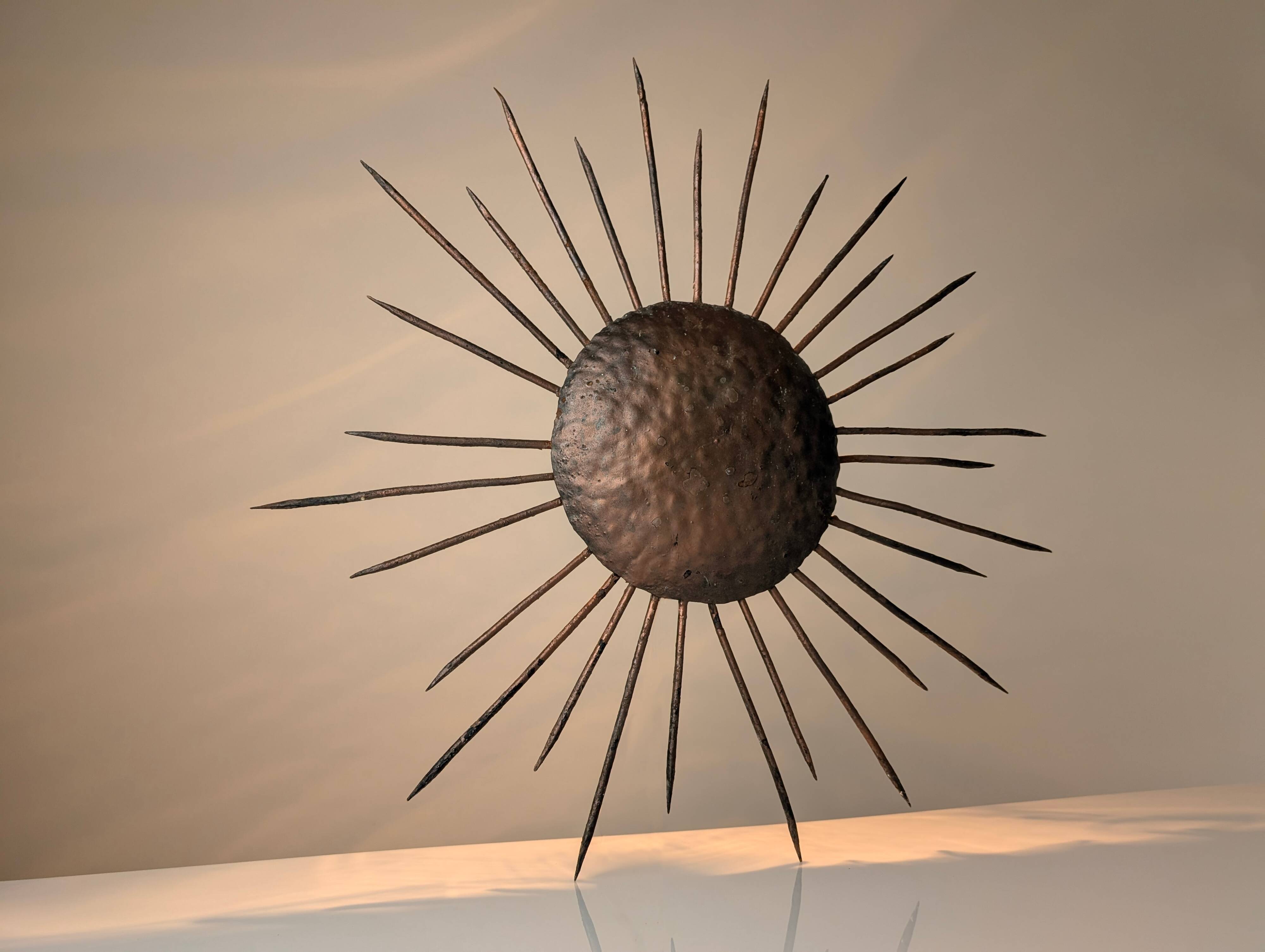 Sunburst Ceiling Lamp in Iron, 1950s