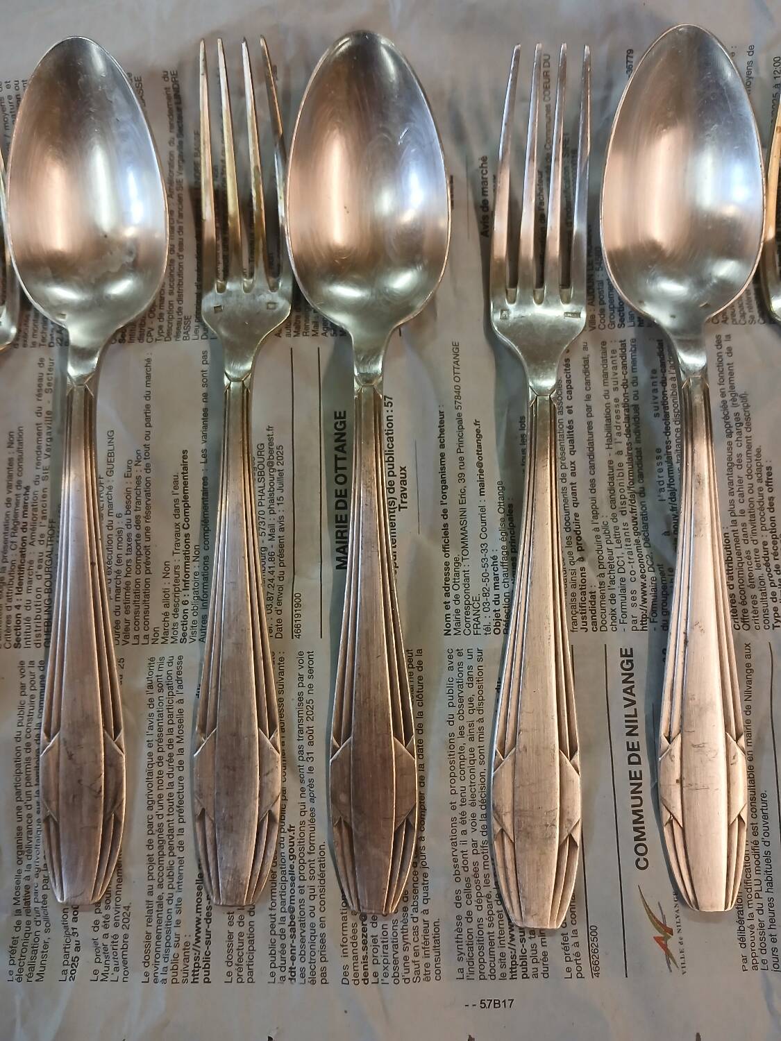 Set of 10 antique silver-plated cutlery