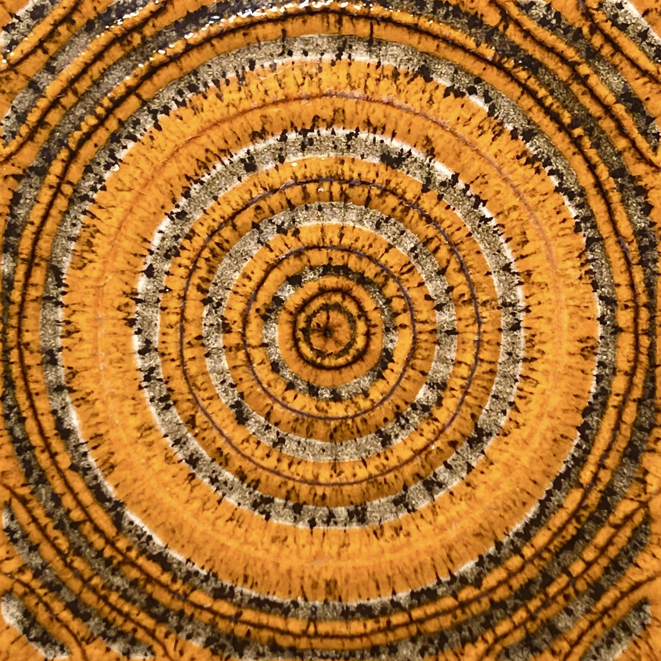 Vintage side table in wrought iron & ceramic – 1960s