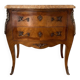 Commode sauteuse style Louis XV en bois et marbre