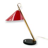 Mid-century red table lamp, Lumen Italy 1960s