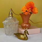 Vintage tulip walking lamp in transparent and frosted glass