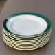 Dessert plates earthenware Digoin Sarreguemines Savoie green/gold, set of 9