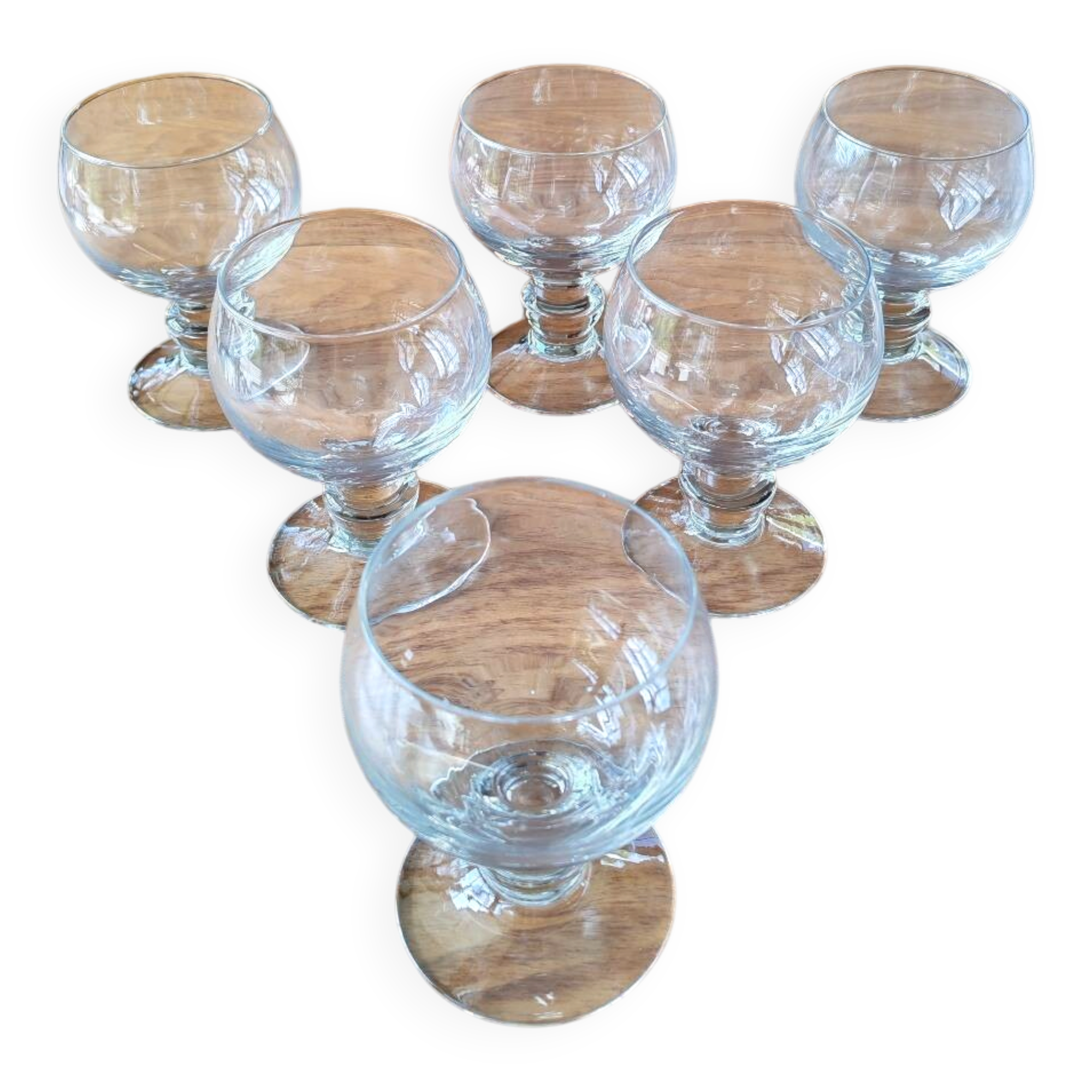 6 crystal stem glasses from the 1970s