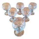 6 crystal stem glasses from the 1970s