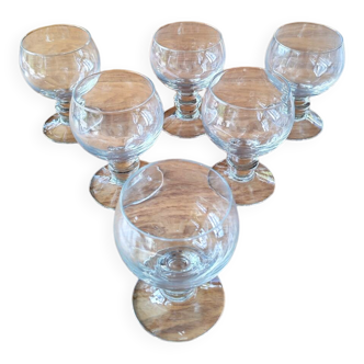 6 crystal stem glasses from the 1970s