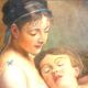 Portrait primitif d'une femme et d'un enfant
