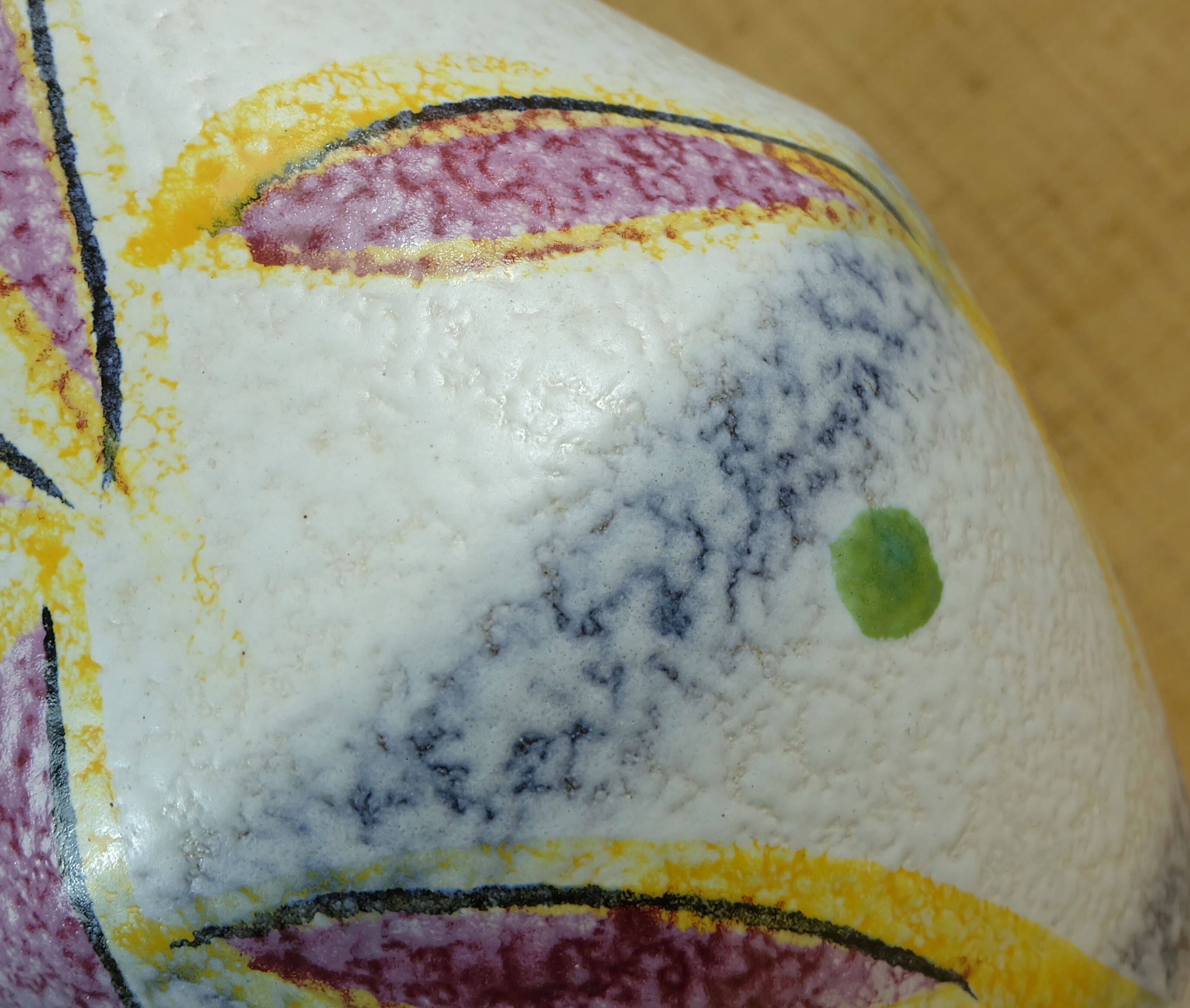vase de sol Scheurich des années 60, modèle 537-52, motif abstrait du milieu du siècle